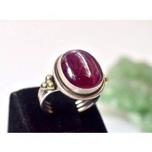 Doğaltaş Yakut Gümüş Yüzük