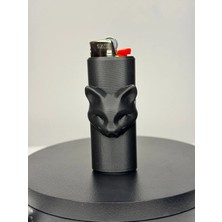 FunkyFlame Kedi Figürlü  Hediyelik Koleksiyonluk Çakmak – Siyah Minimal Seri – Özel Tasarım (Çakmak Dahil)