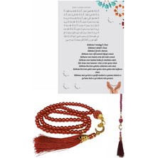 Urfakent Namaz Tesbihi Vavlı 99'lu Cam Incili Ismi Azam Dua Kartı Ile Fuşya Renk Hediyelik