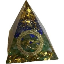 Zodyak Doğal Taş Orgon Piramit Yeşil Aventurin- Lapis Lazuli Doğal Taş Kristal Güç Jeneratörü (Şans Taşı ) Horus