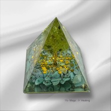 Zodyak Doğal Taş Doğal Taş Orgon Piramidi Zebercet Turkuaz Ağaç Piramit