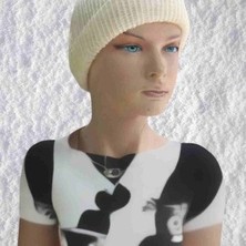 Urfakent El Örgüsü Doğal Yün ve Akrilik Karışımlı Sıcacık Kış Beresi Krem Renk