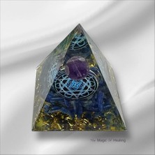 Zodyak Doğal Taş Orgon Piramit Ametist Kıyanit Doğal Taş Piramid