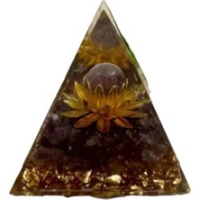 Zodyak Doğal Taş Bohem Ametist Orgon Piramidi - Zenginlik & Refah Için Eneji Dengesi Kristali, Ev Dekor