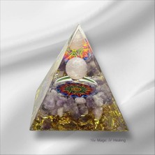 Zodyak Doğal Taş Doğal Taş Ametist Orgon Piramidi (Orgon Piramit) Lotus
