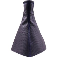 Urfakent Tüm Araçlara Uyumlu Vites Körüğü Siyah Vinil Mavi Dikiş