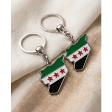 Zaytoon 02\'li Unisex Suriye Haritası Içinde Yeni Bayrağı Mineli Anhatarlğı A300032-02