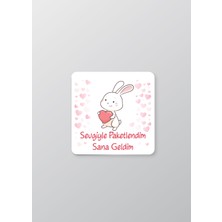 Woisco Teşekkür Etiket Sticker Paketlemeye Özel 3X3CM Parlak Beyaz Etiket T.no:7