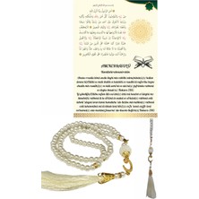 Urfakent Namaz Tesbihi Vavlı 99'lu Cam Incili Amenerrasulü Dua Kartı Ile Krem Renk Hediyelik