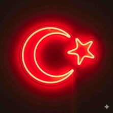 Kamer Neon LED Işıklı Türk Bayrağı