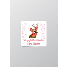 Woisco Teşekkür Etiket Sticker Paketlemeye Özel 3X3CM Parlak Beyaz Etiket T.no:3