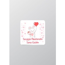 Woisco Teşekkür Etiket Sticker Paketlemeye Özel 3X3CM Parlak Beyaz Etiket T.no:9