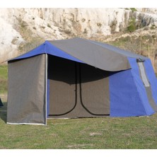 OBA ÇADIR - 2 Odalı + Mutfaklı  Kamp Çadırı 4-6 Kişilik ( Kapı Sineklikli ) Mavi