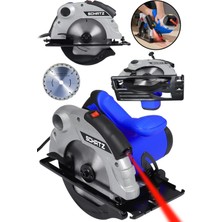 Schatz Profesyonel 1400W Metal Şanzıman Lazerli Daire Testere Bakır Sargılı Sunta Kesme Makinesi Mavi