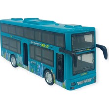 Hopinip Sesli Işıklı Çift Katlı Otobüs 20 cm - Yeşil (Lisinya)