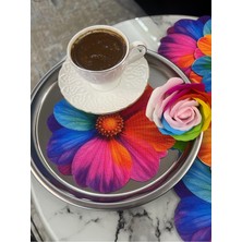 Minoza 6 Adet Gerbera Çiçeği Desenli Leke Tutmaz Gardenya Kumaş Dijital Baskı Koketyl Sunum Peçetesi