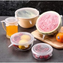 abnturk Tazeliği Koruyan Saklama Kabı Kapağı 6'lı Silikon Streç Kapak Yakut