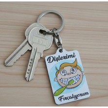 Vulli Diş Temalı Ahşap Anahtarlık 1 adet