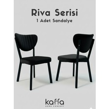 Kaffahome Riva , Modern Mutfak Sandalyesi, Yemek Odası Sandalyesi, Bahçe, Kafe - 1 Adet Siyah Sandalye
