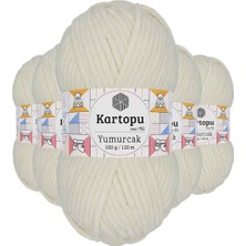 Maarketim 5 Adet Yumurcak Kadife El Örgü İpi Kırık Beyaz K011