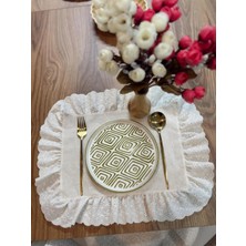 Nurgita Home % 100 Pamuk Fisto Fırfırlı Supla & Amerikan Servisi (35X45 cm )
