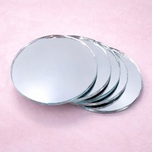 Aypars Atölye 50 Adet Yuvarlak Ayna Parçası 10X10 cm | Dekoratif Cam Mozaik Hobi Aynası