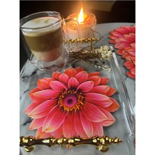 Minoza Yıldız Çiçeği Desenli Leke Tutmaz Gardenya Kumaş Dijital Baskı Kokteyl Sunum Peçetesi 6 Adet