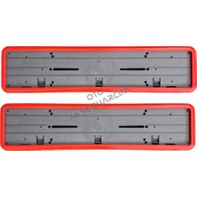 Fantastik Store Çerçeveli Plakalık Plaka Altlığı Kırmızı 2'li