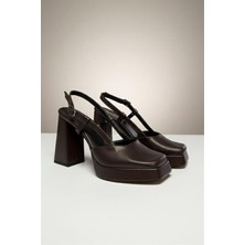 M&B COLLECT Kadın Asena Acıkahve 10 cm Platfom Topuklu Aykkabı