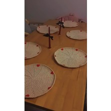 El Örgüsü 33 cm Makrome Cotton Kalp Motifli Supla