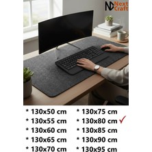 Next Craft Mouse Pad Masa Koruyucu Büyük Keçe Oyuncu Matı 3mm Antrasit Renk 130x80 cm
