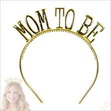 Süsle Bebek ve Parti Mom To Be, Parlak Metal Görünümlü Plastik Taç - Altın