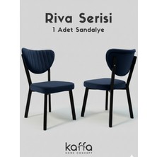 Kaffahome Riva , Modern Mutfak Sandalyesi, Yemek Odası Sandalyesi, Bahçe, Kafe - 1 Adet Lacivert Sandalye