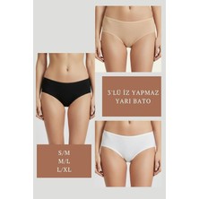 Dorya 3lü Set Külot-Siyah-Beyaz-Ten DOR2850 Ten - L/xl