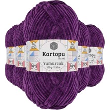 Maarketim 5 Adet Yumurcak Kadife El Örgü İpi Açık Mor K719