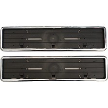 Mabelme Store Çerçeveli Plakalık Plaka Altlığı Krom Nikelajlı 2'li