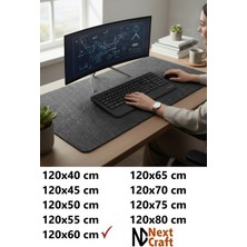 Next Craft Mouse Pad Masa Koruyucu Büyük Keçe Oyuncu Matı 3mm Antrasit Renk 120x60 cm