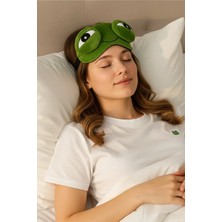 Caş Dekorasyon Yeşil Renk Kurbağa Model Uyku Bandı