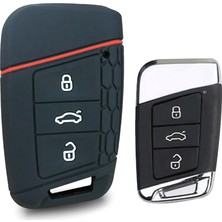 Fantastik Store Volkswagen Passat Arteon Tiguan Polo Uyumlu Silikon Oto Anahtar Kumanda Kabı Siyah