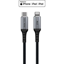 Mfi Sertifikalı Lightning Şarj Kablosu  1.2 M Örgü Hızlı iPhone iPad Uyumlu