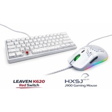 Leaven K620 Desenli Mekanik Oyun Klavyesi Hxsj J900 Kablolu Oyuncu Mouse Seti