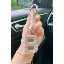 Jaida Moda B Harfi Zirkon Taşlı Anahtarlık ve Çanta Charmı