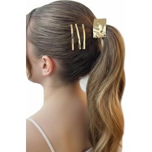 Caş Dekorasyon Altın Renk Metal Lastik Toka ve Tel Toka Set