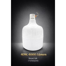 ZMR Lumıx Şarjlı Ampul 40 W 4000 Lümen 3 Fonksiyonlu