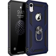 SiHako Iphone Xr Kılıf Sofya Yüzüklü Silikon Kapak - Lacivert