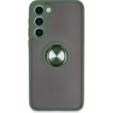 Starseven Galaxy S23 Kılıf Montreal Yüzüklü Silikon Kapak - Yeşil