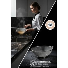 Creatividad Solutions 28 cm Süzgeç - Makarna Süzgeci Pirinç Meyve Süzgeci 304 Paslanmaz Çelik 721941