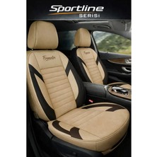 Trobus Toyota Corolla Sedan 2000–2024 Uyumlu Sportline Serisi Bej Tay Tüyü Oto Koltuk Kılıfı Tam Set (5 Koltuk) | Airbag, Kolçak, 2+1, Cepli, 3 Katman