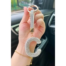 Jaida Moda C Harfi Zirkon Taşlı Anahtarlık ve Çanta Charmı