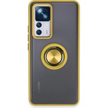 Starseven Mi 12T Kılıf Montreal Yüzüklü Silikon Kapak - Sarı